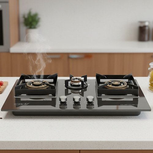 CRV-8003MGC 3 Burner Glass Gas Stove Price in Bangladesh